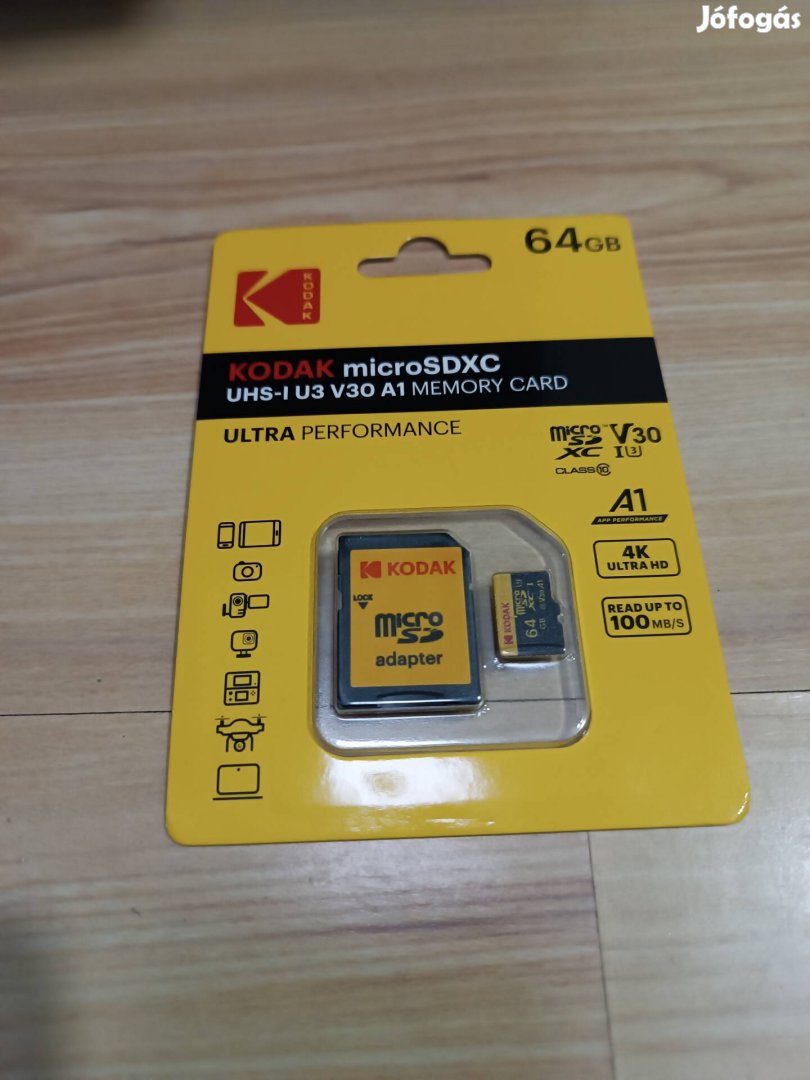 Kodak 64 GB SD kártya átalakítóval , 100mb/sec