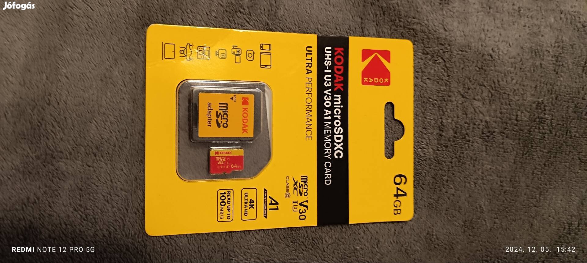 Kodak 64 gb memóriakártya.