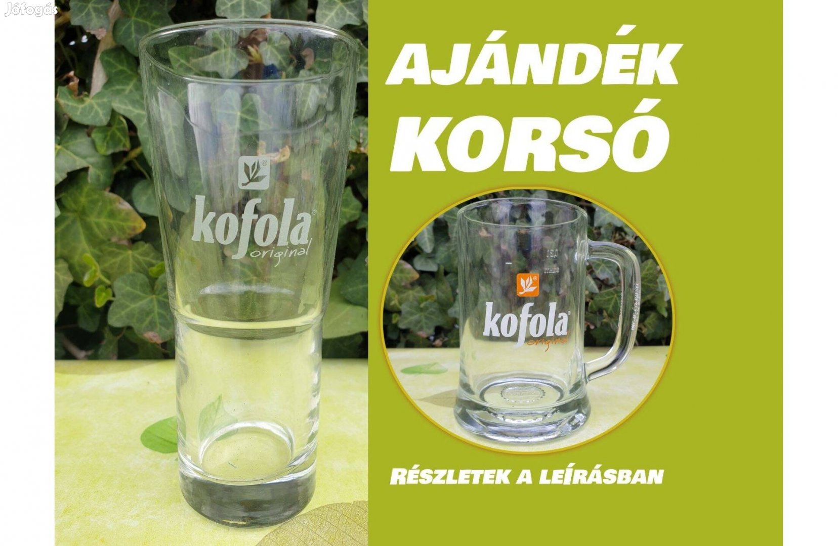 Kofola Original üvegpohár 0,3 L / üveg pohár / kofolás poharak