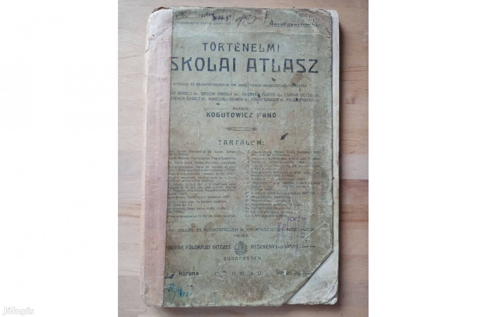 Kogutowitz Manó : Történelmi iskolai atlasz 1911