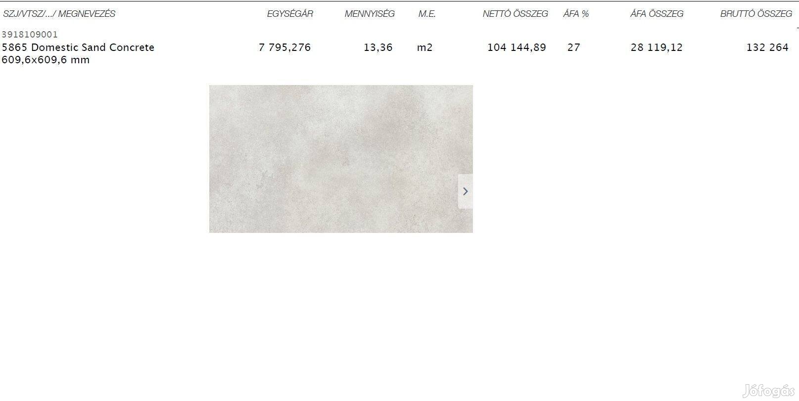 Kőhatású ragasztós vinyl padló áron alul eladó 6000Ftnm