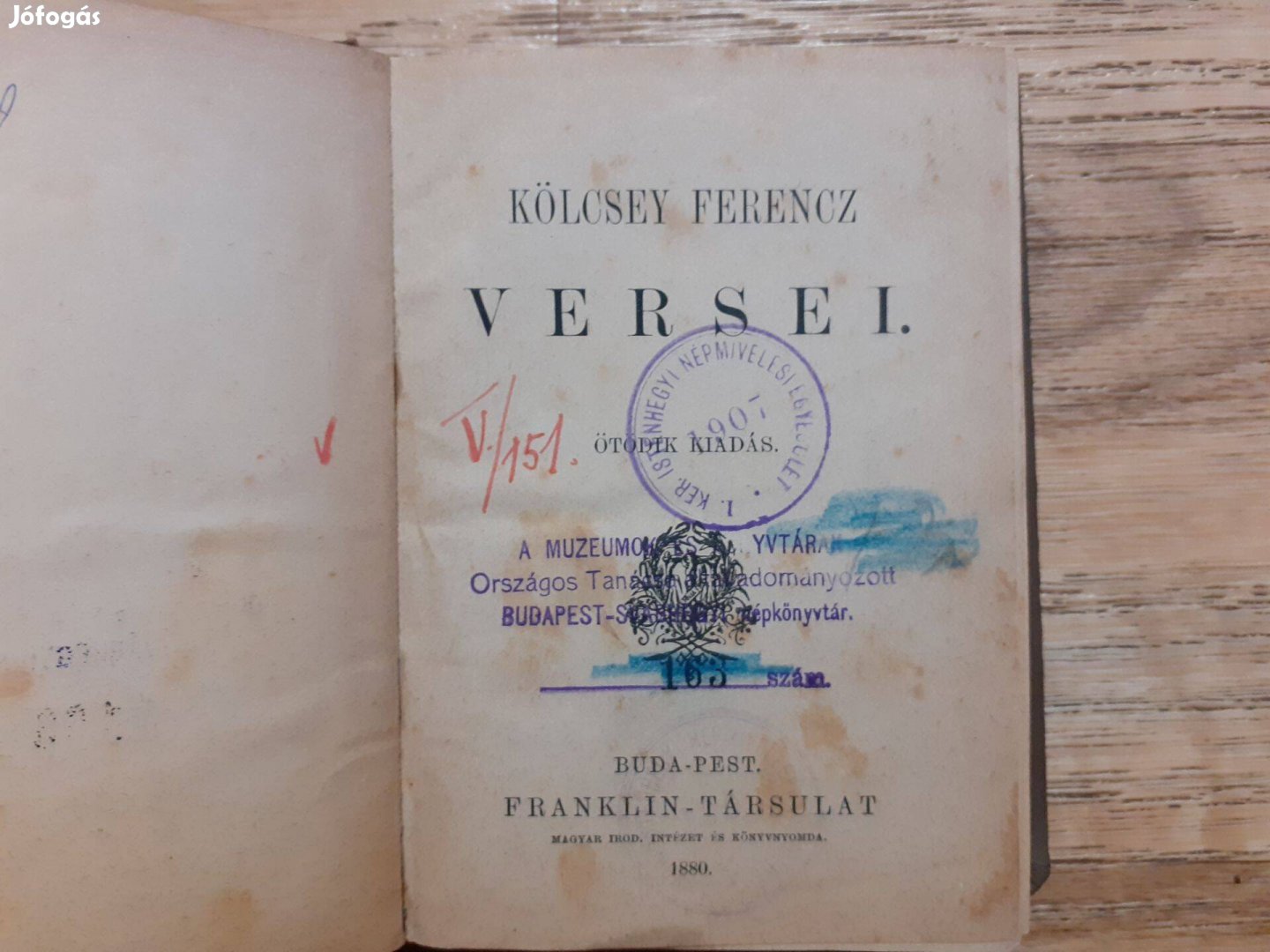 Kölcsey Ferencz versei (1880-as kiadás)