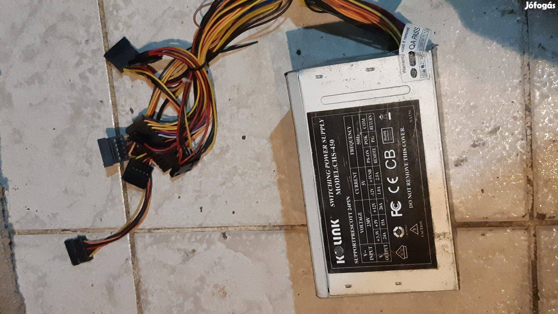 Kolink CHS-450 450W számítógép tápegység működő