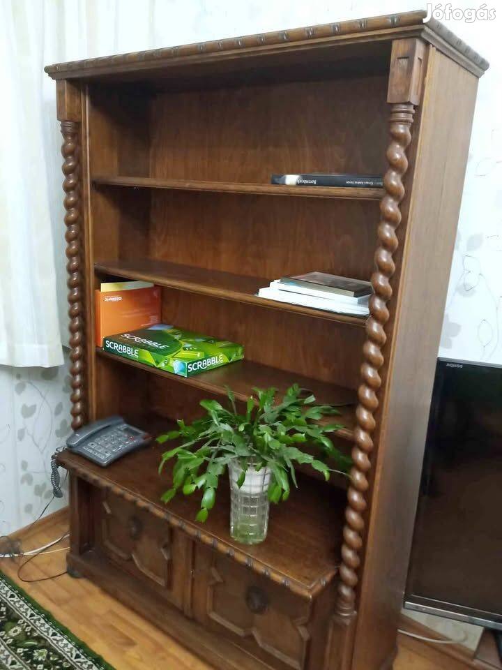 Koloniál könyves szekrény könyvespolc