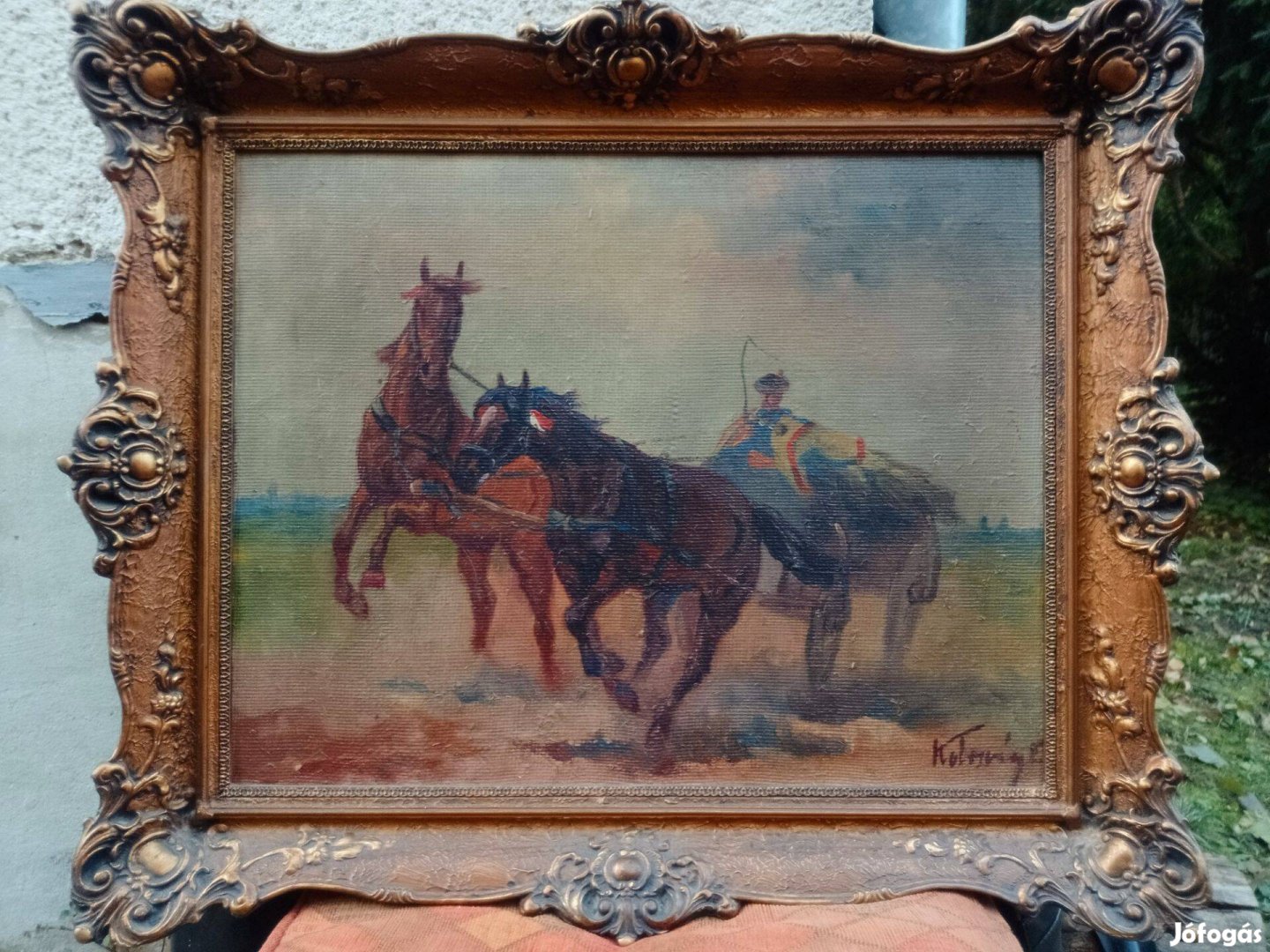 Kolozsváry Endre 1901- 1945 olaj festmény vágtató