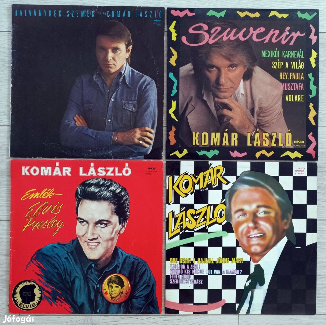 Komár László vinyl bakelit (LP) lemezek + dedikált poszter