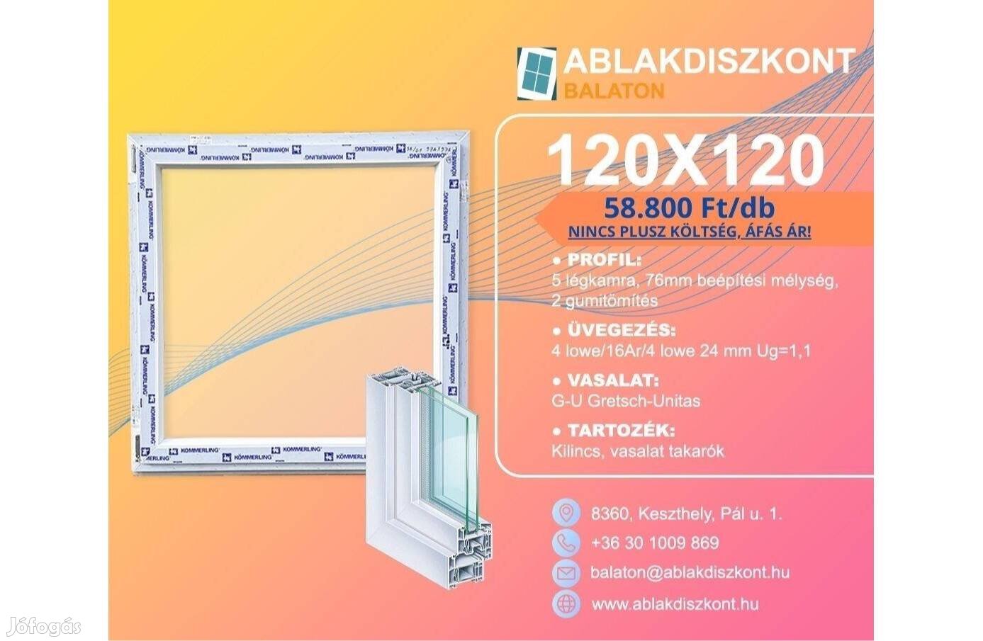 Kömmerling 120X120 Nyílászárók Raktárkészletről