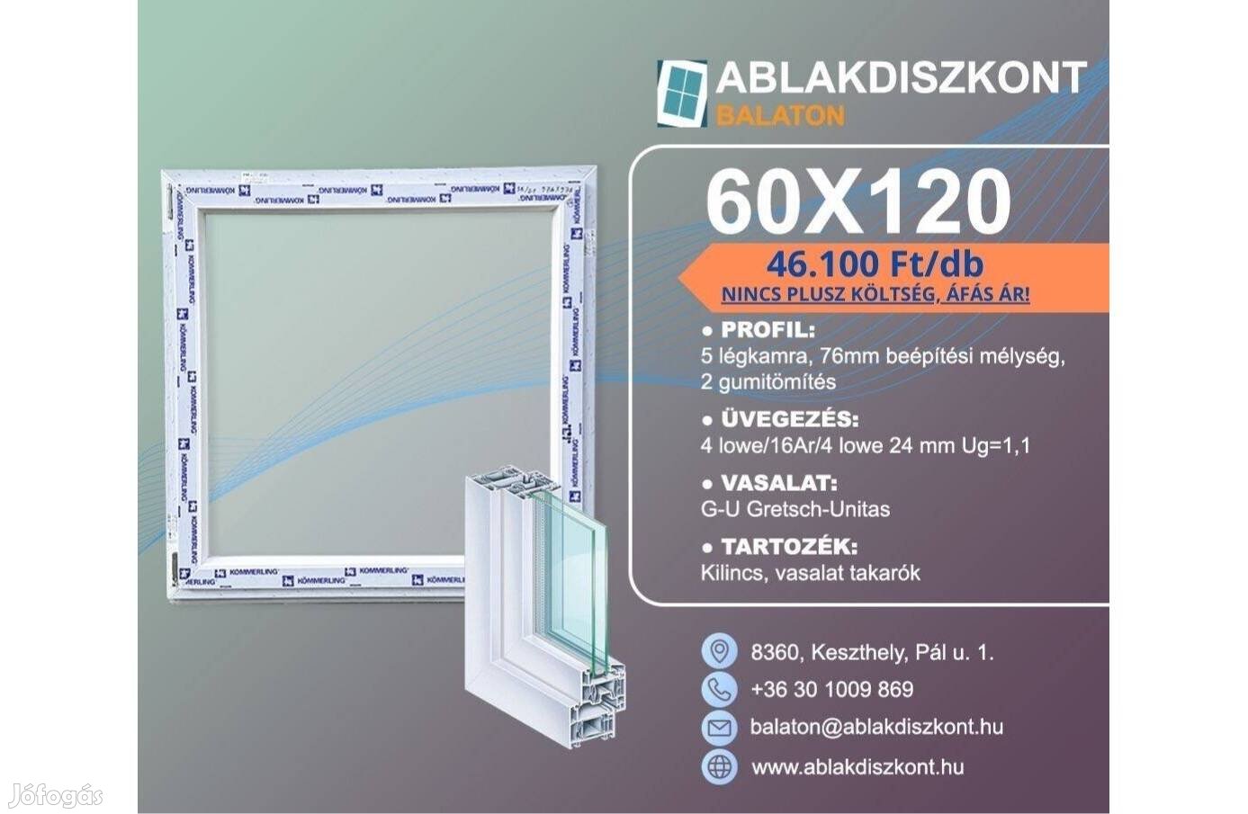 Kömmerling 60x120 nyílászárók Raktárkészletről