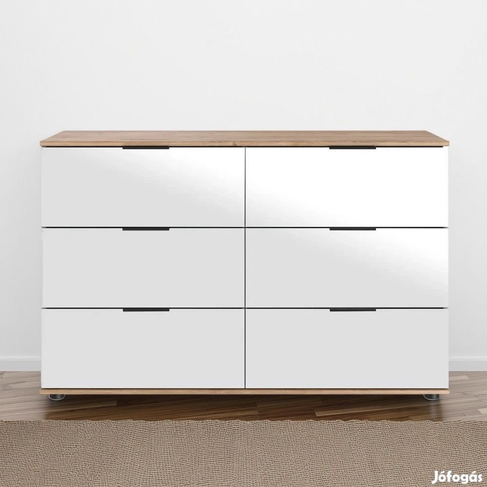 Komód hálószoba bútor 120x35x70cm fehér FUR1340-2