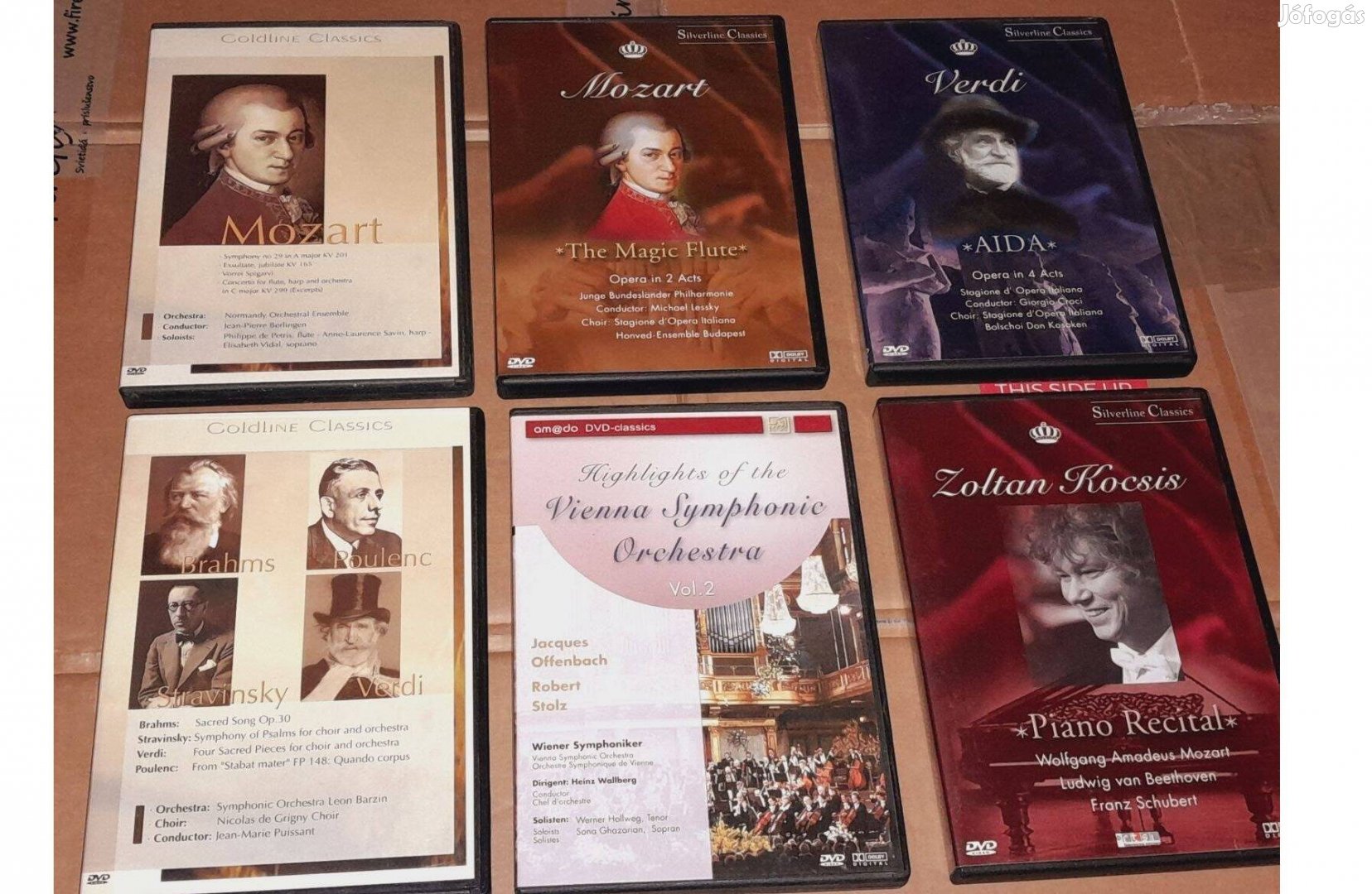Komolyzenei DVD csomag 6db Mozart , Verdi , Brahms Poulenc Stravinsky