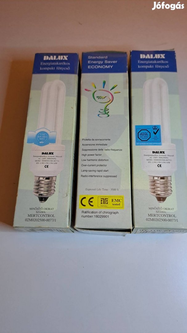 Kompakt fénycsövek 11 Watt (3 db) 