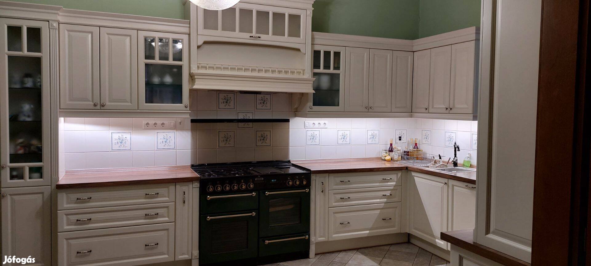 Komplett konyhabútor, fehér, vintage, rusztikus