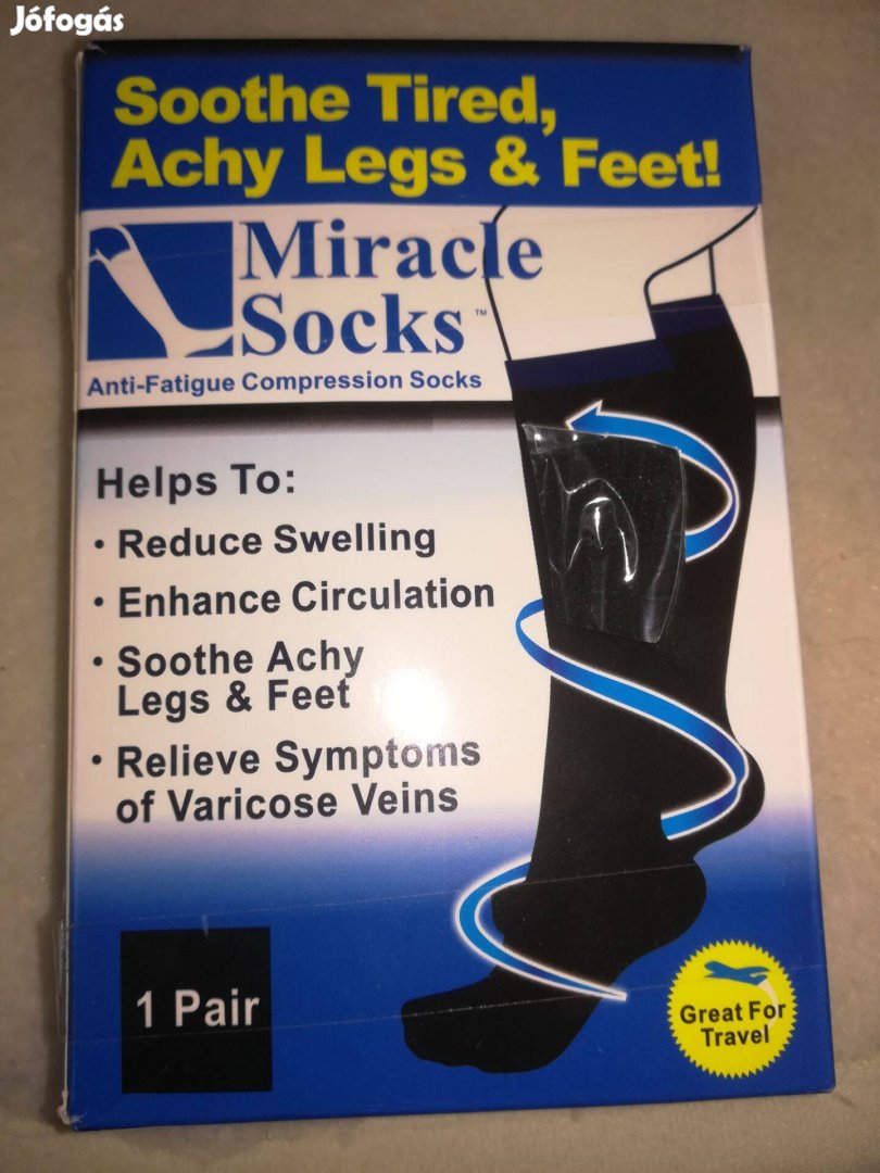 Kompressziós fekete térdzokni,XL-méret,új!59