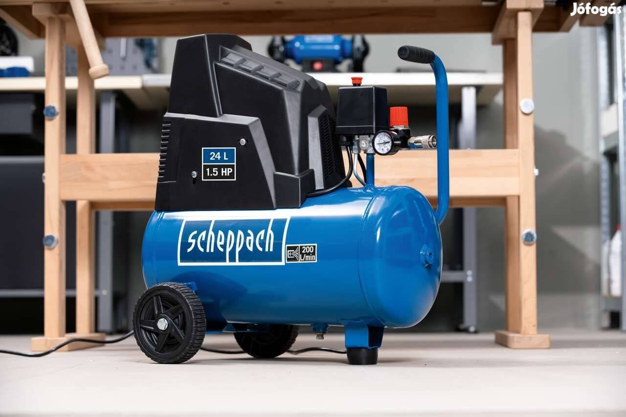 Kompresszor 24L 8bár 1100W | Légbeszívás 200 L/perc -Olajmentes