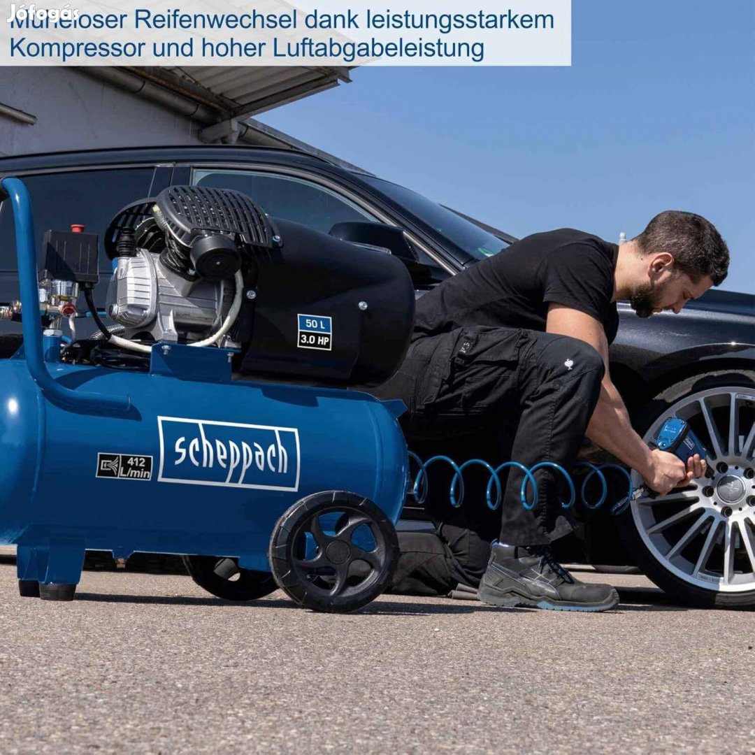 Kompresszor 50L 10bár 2 hengeres!Szívóteljesítmény-412L/h hc53dc