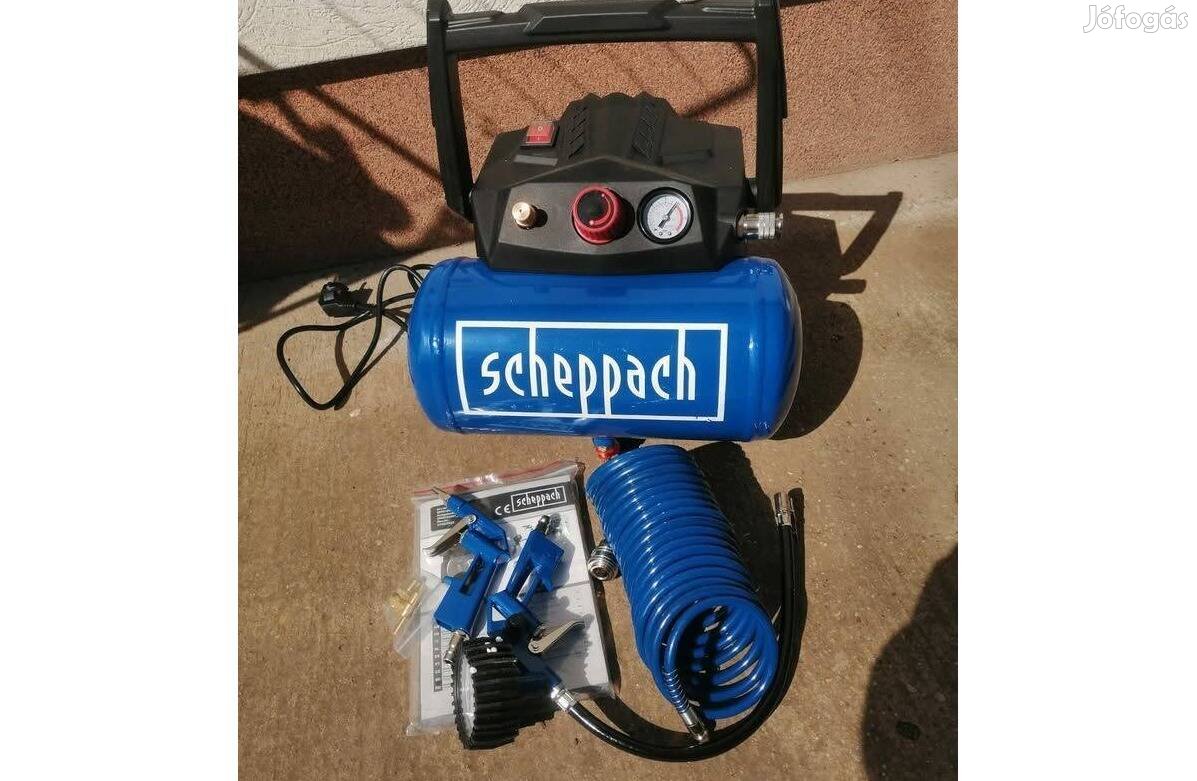 Kompresszor 6l tartozékaival együtt Scheppach HC 06 Olajmentes kompres