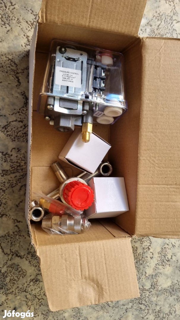 Kompresszorhoz nyomáskapcsoló 380V-os 3 fázisú, garanciával