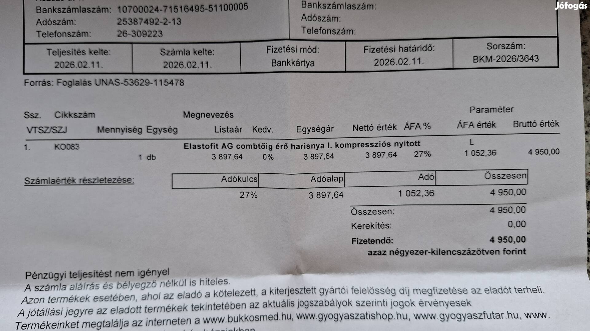 Kompresszós harisnya L méret