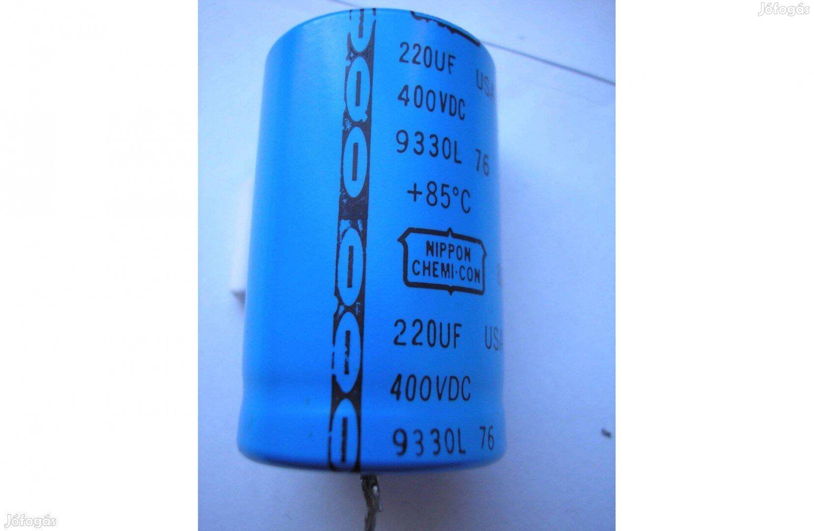 Kondenzátor , 220 uF, Nippon Chemi-Con USA 400 V DC