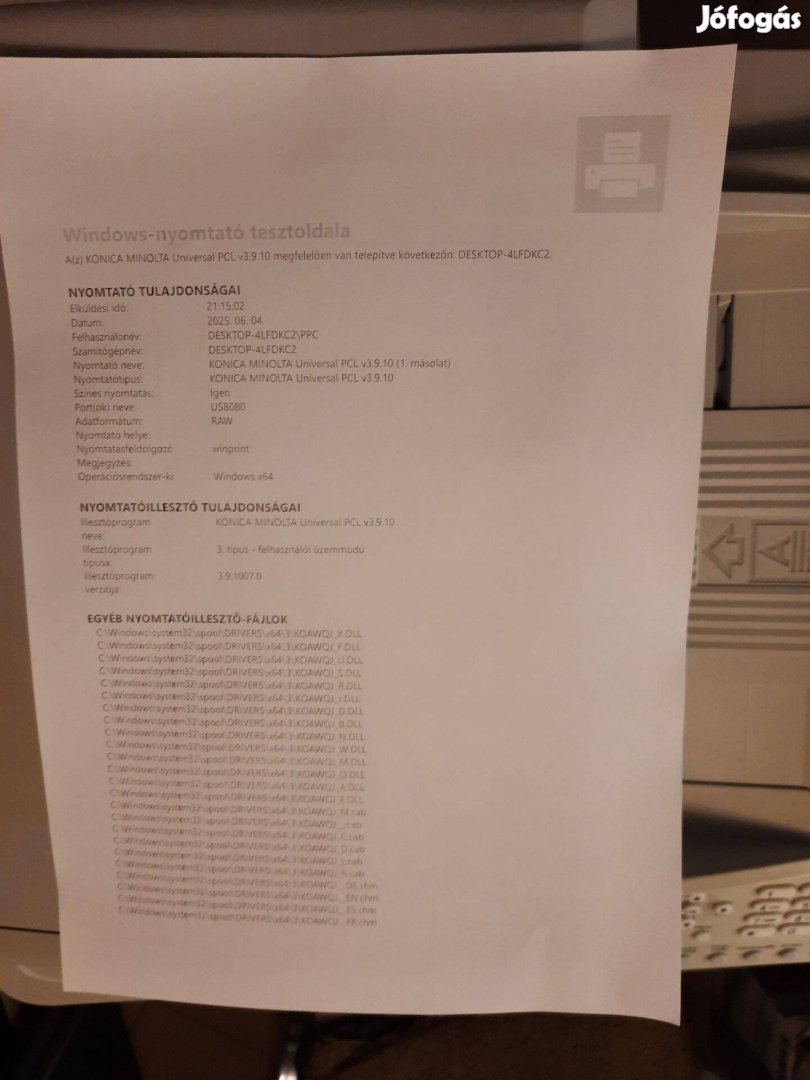 Konica Minolta Bizhub 20 Dadf, hálózatos lézer nyomtató - másoló (2