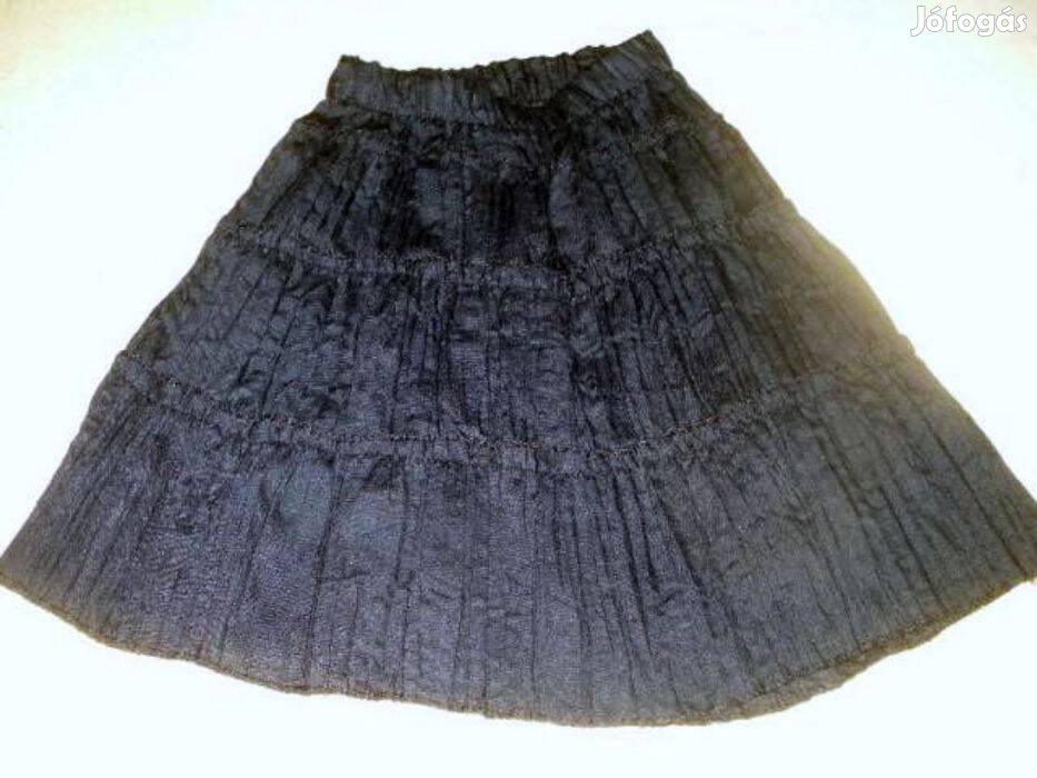 Könnyű fekete szoknya 2 év 92 cm pliszírozott h: 34 cm db: 38-58 cm