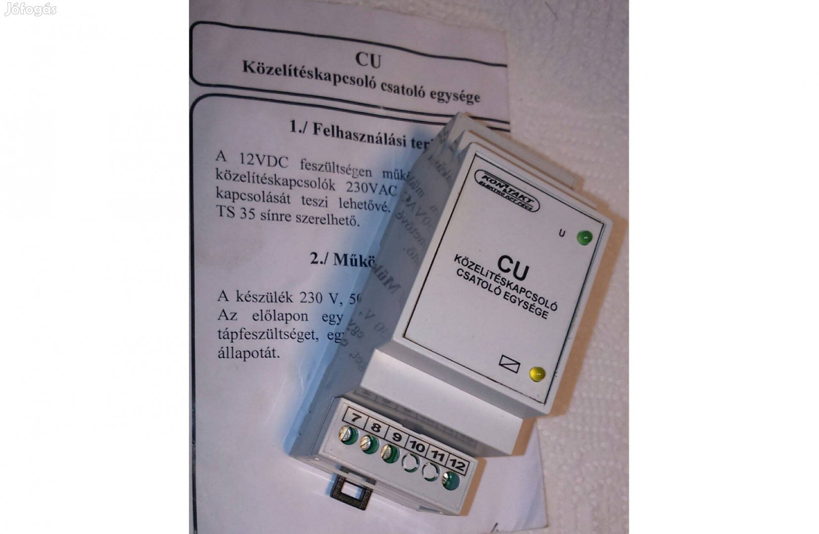 Kontakt Elektro CU Közelítéskapcsoló segéd relé modul