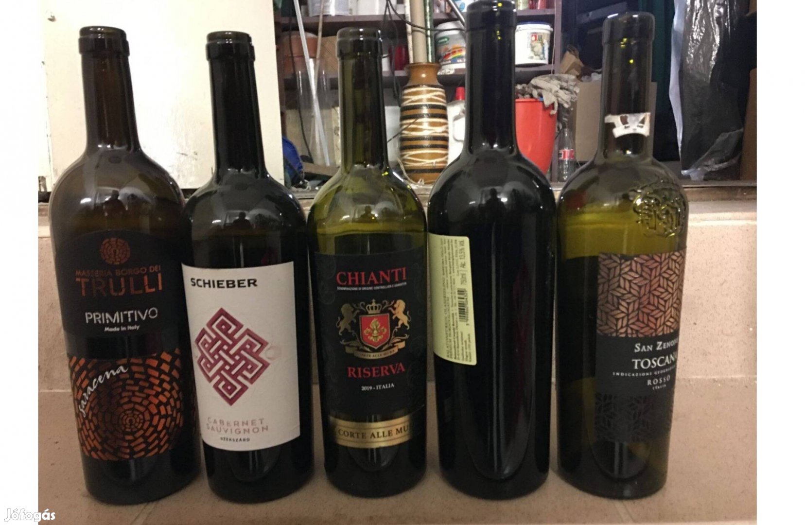Kónuszos borosüveg boros üveg palack dugós 0,75 liter