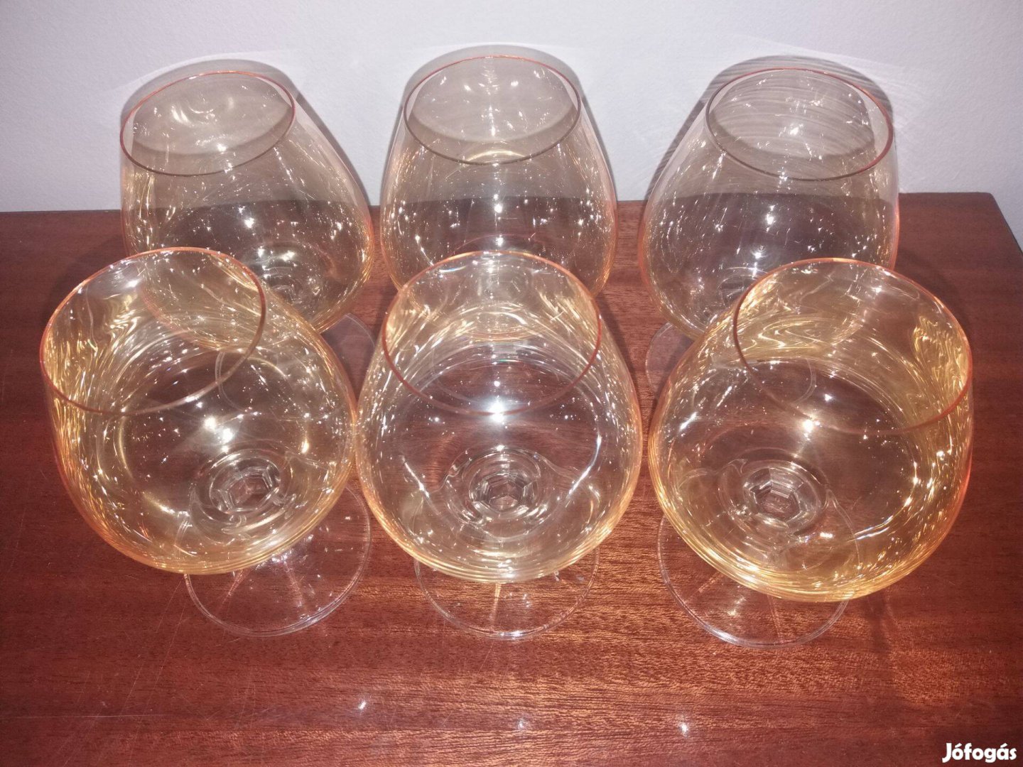 Konyakos röviditalos pohárkészlet 6 db színes üveg +2 ceazar