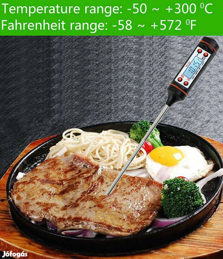 Konyhai digitális maghőmérő folyadékok húsok masszák stb.