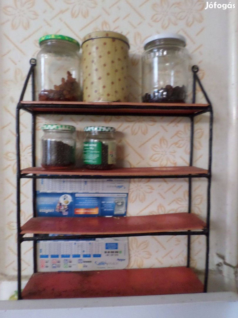 Konyhai fém, v. kovácsolt vas? kis polc 999 Ft Retro!