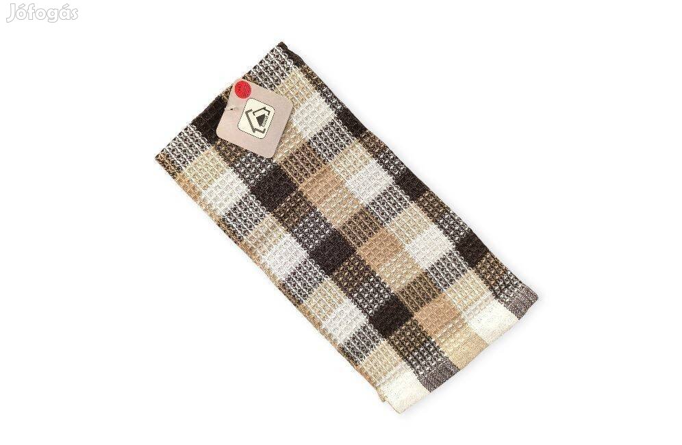 Konyharuha bézs barna kockás 60x40 cm