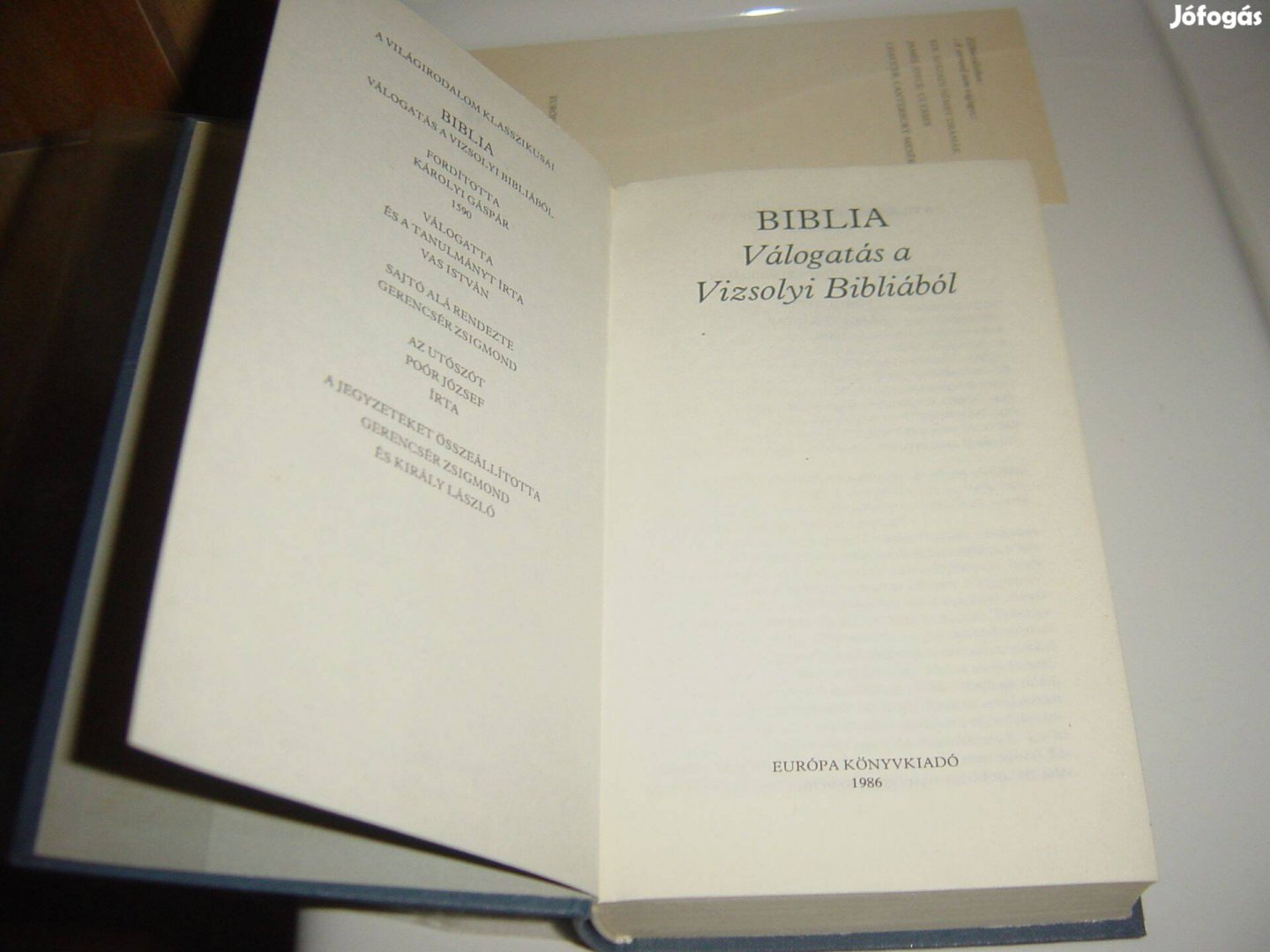 Könyv - Válogatás a Vizsolyi Bibliából 1988. (fordító Károlyi Gáspár)