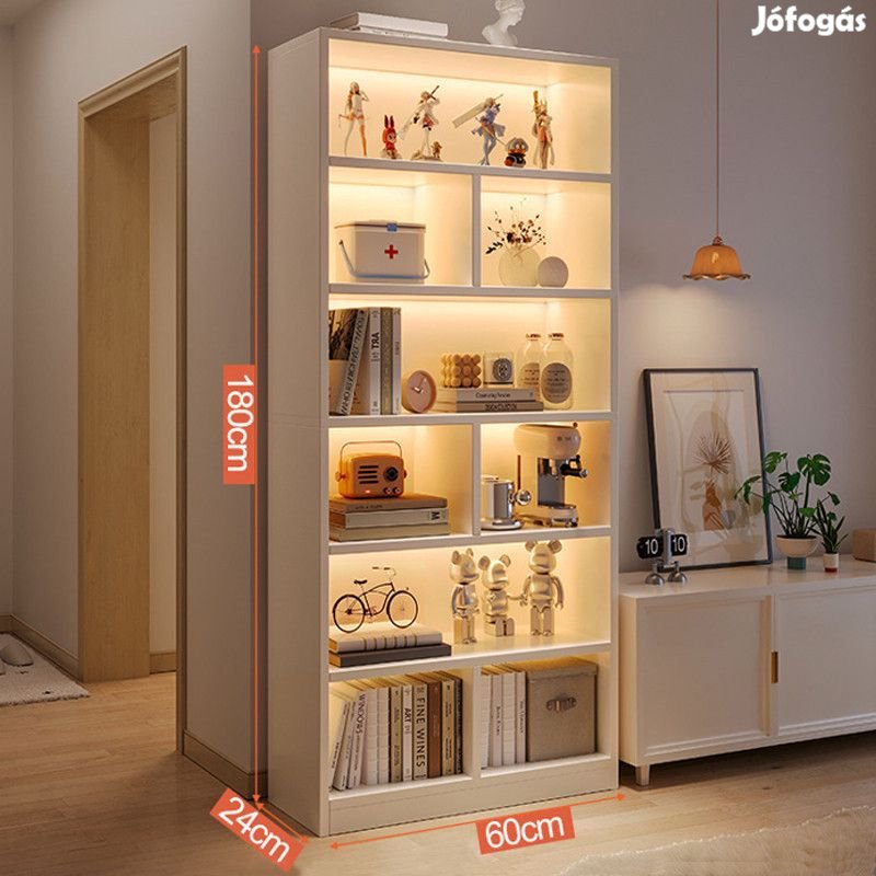Könyvespolc 60x24x180cm fehér VP03