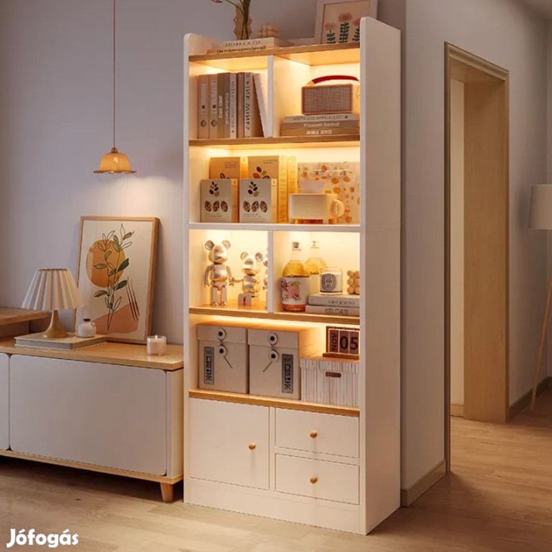 Könyvespolc 80x24x180cm fehér VP04