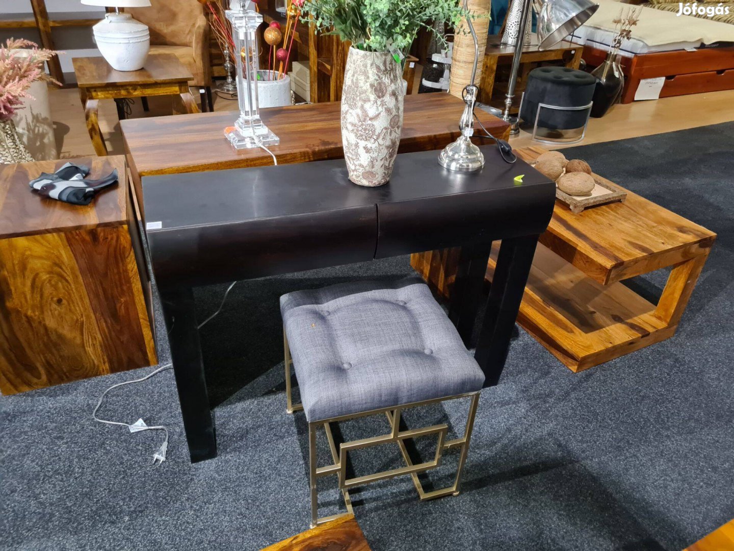 Konzolasztal Rózsafából Egyedi Hullámos Fiókkal 100 CM