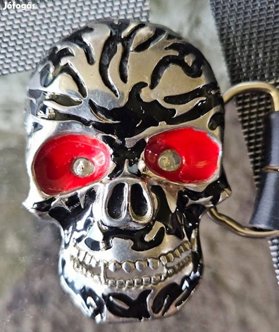 Koponya szíjcsat, világítós, ritkaság, különleges