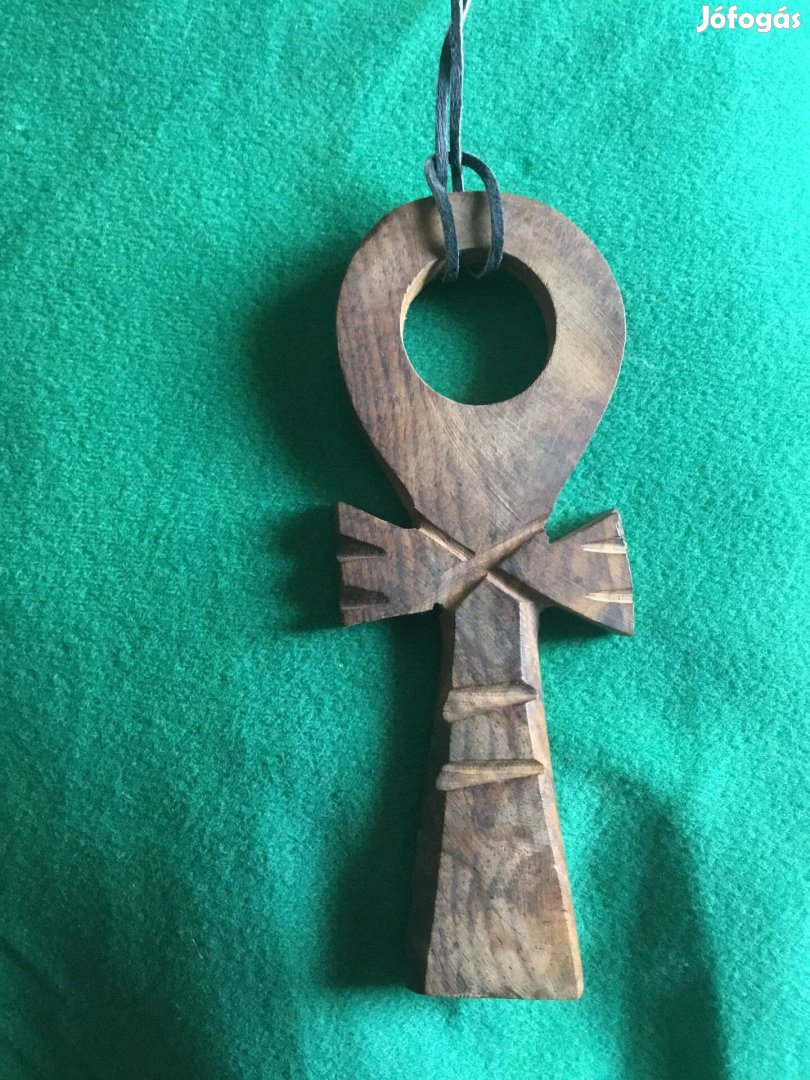 Kopt kereszt- kézműves, faragott, Egyiptomból