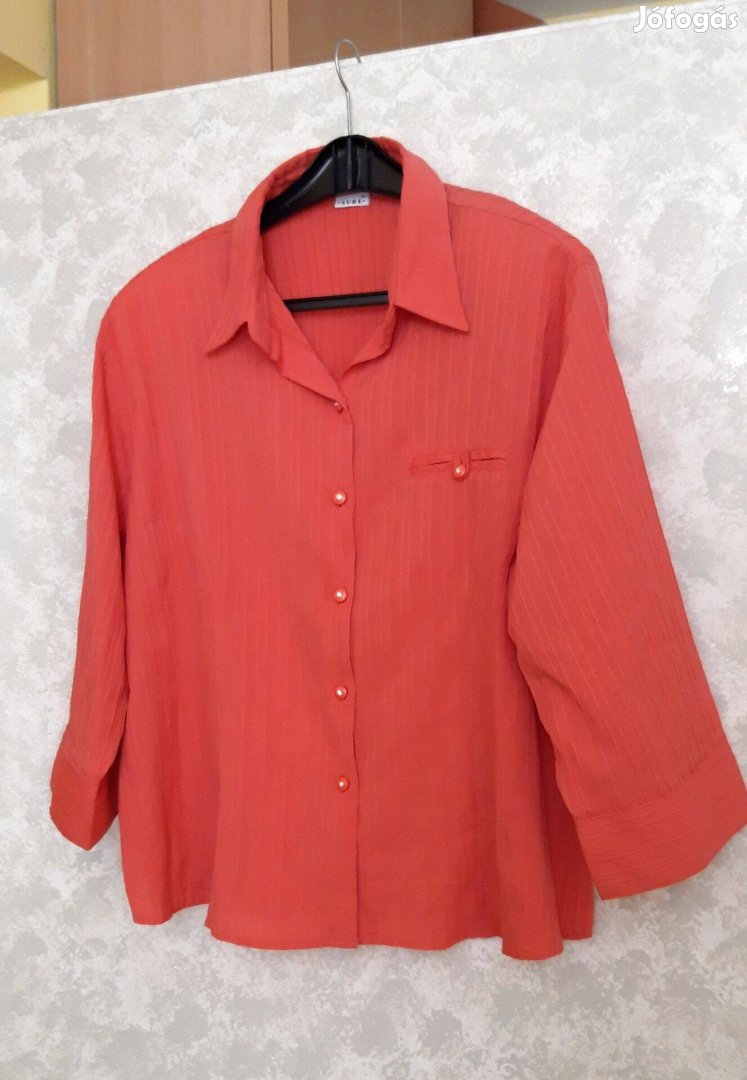 Korall színű hosszú ujjú blúz