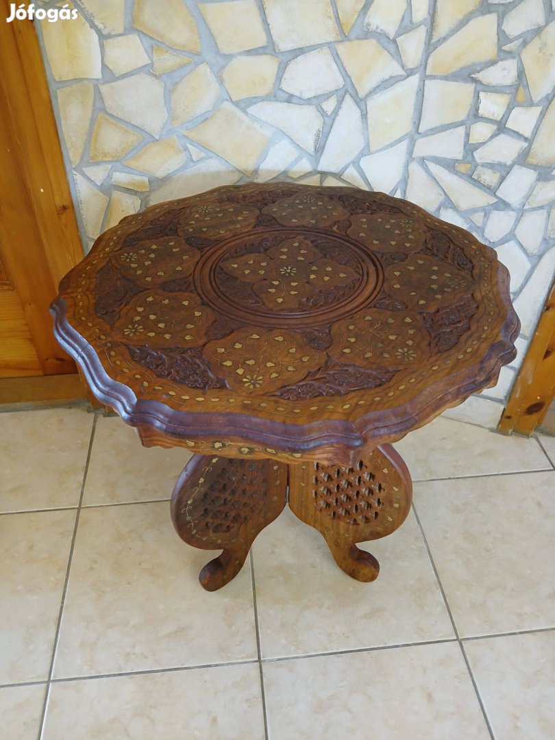 Körasztal afrikai mahagónia kézműves csodaszép darab 50 cm