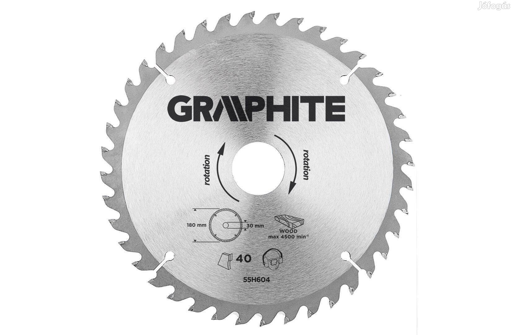 Körfűrészlap Graphite 180x30 z40 keményfém 55H604