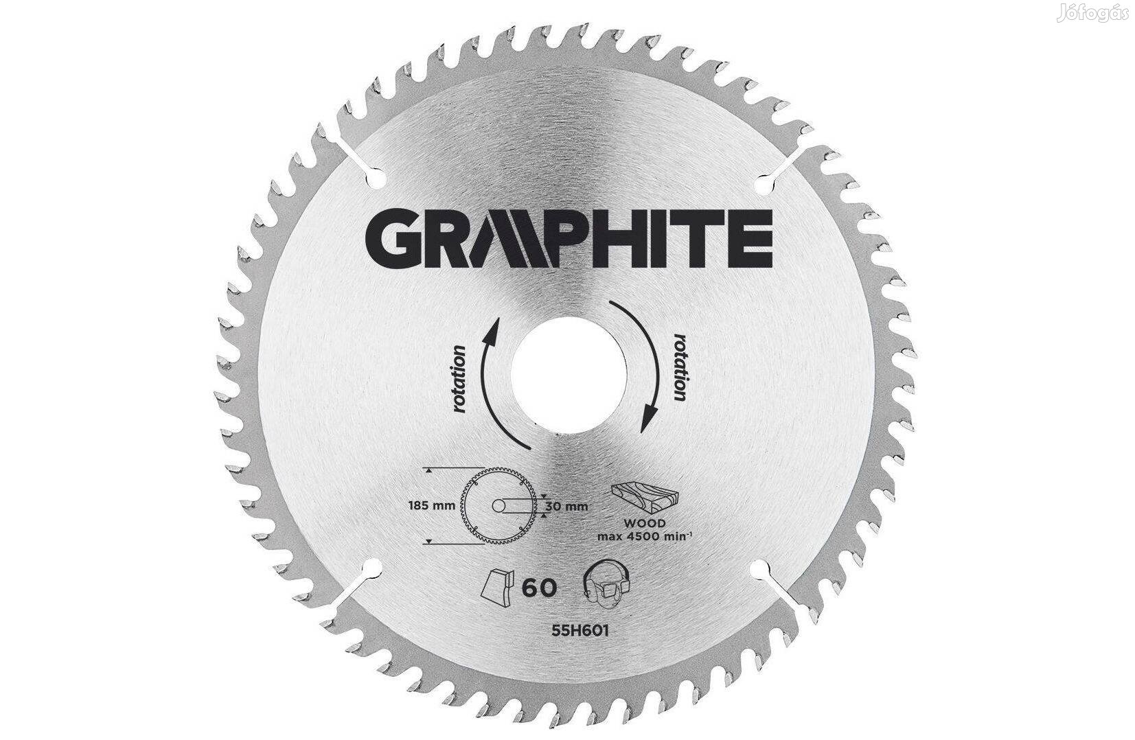 Körfűrészlap Graphite 185x30 z60 keményfém 55H601