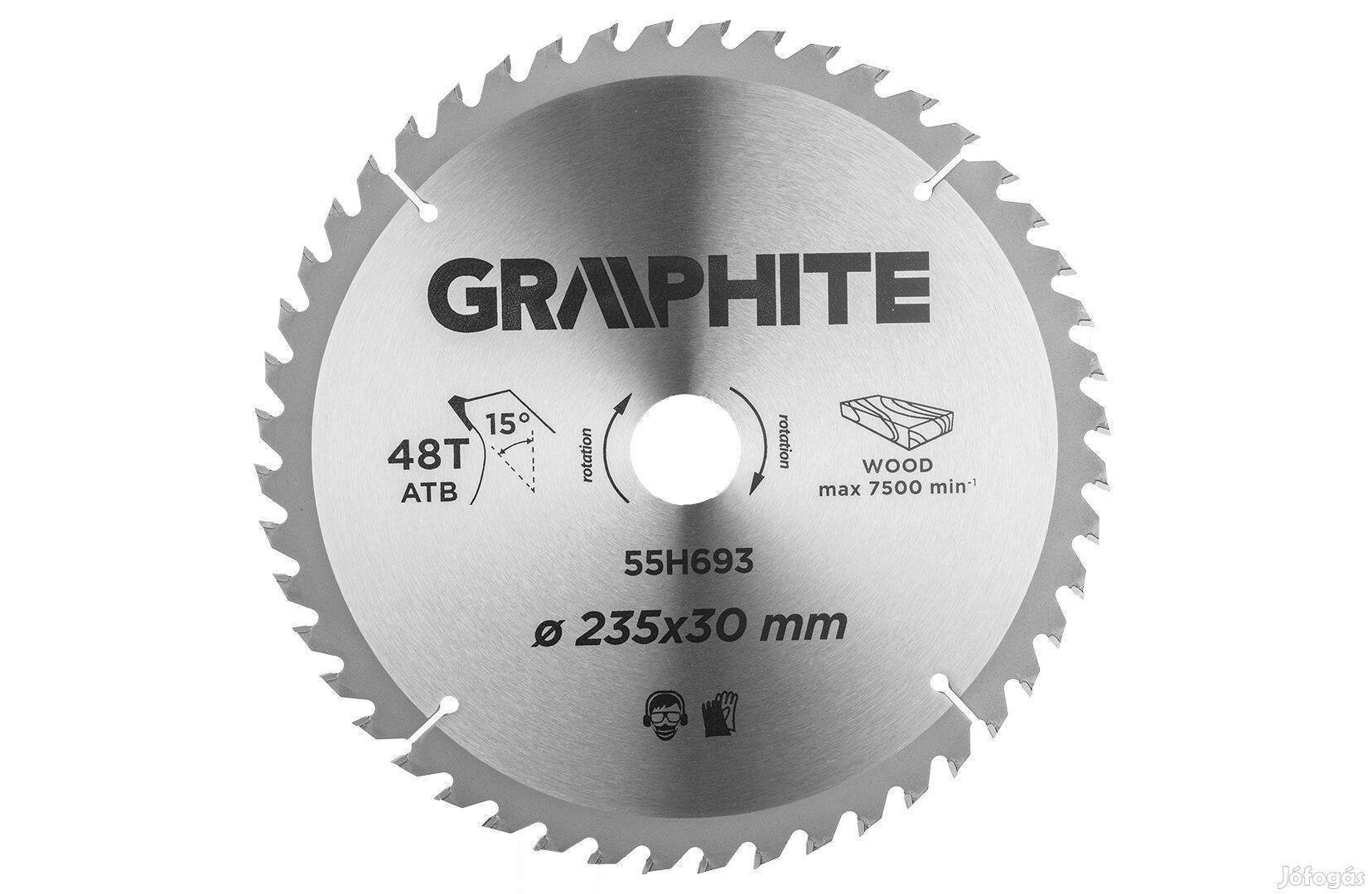 Körfűrészlap Graphite keményfém fogakkal 235x30mm 48 fog 55H693