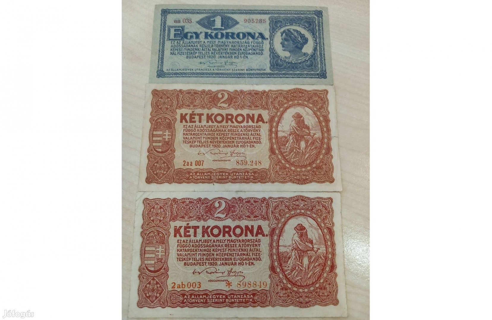 Korona kis sor 1920