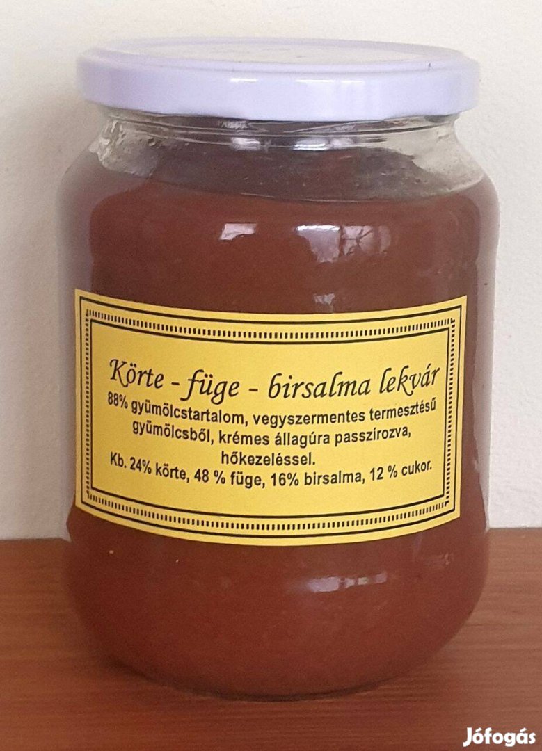 Körte füge - birsalma lekvár, kb. 7 dl, vegyszermentes termesztésből