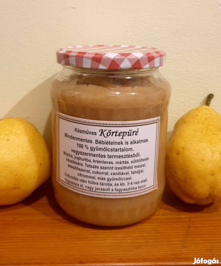 Körte püré, mindenmentes, kb. 7 dl, bébiételnek is