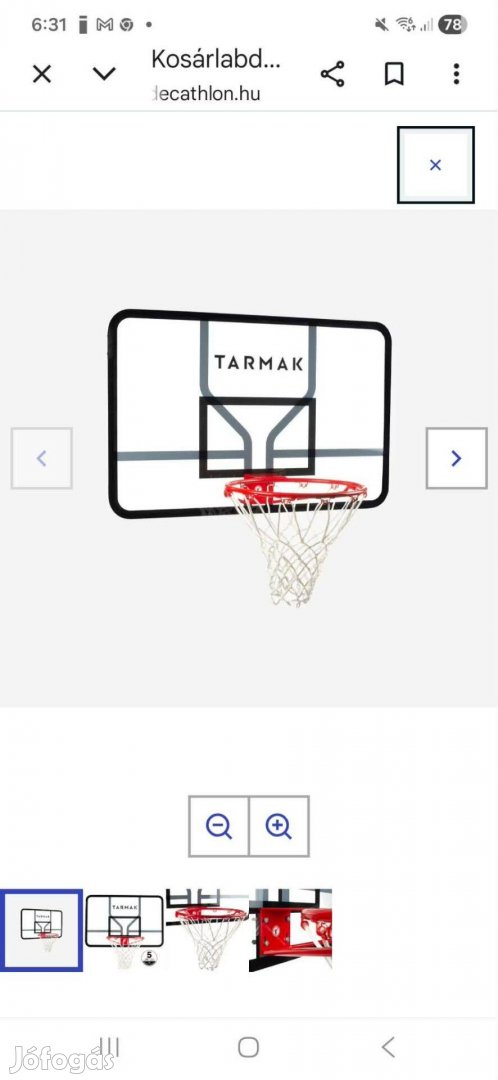 Kosárlabda palánk komplett, falra szerelhető