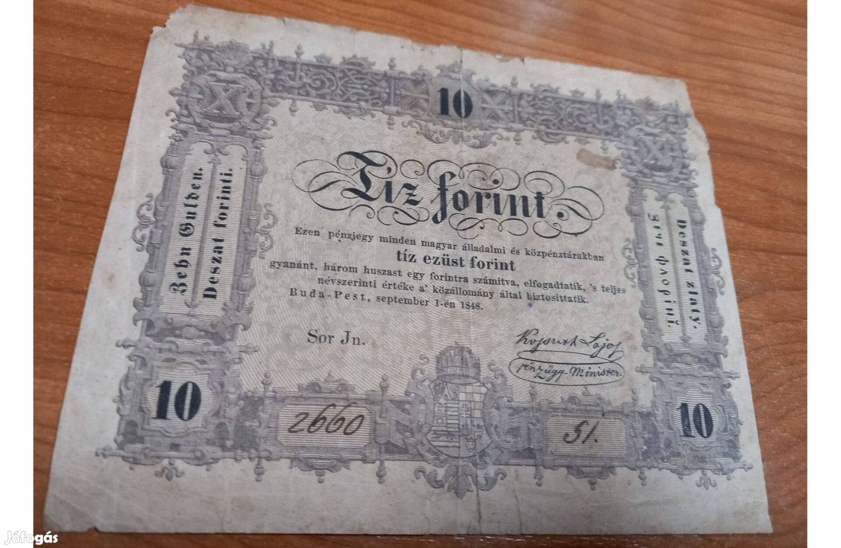 Kossuth tíz forint 1848