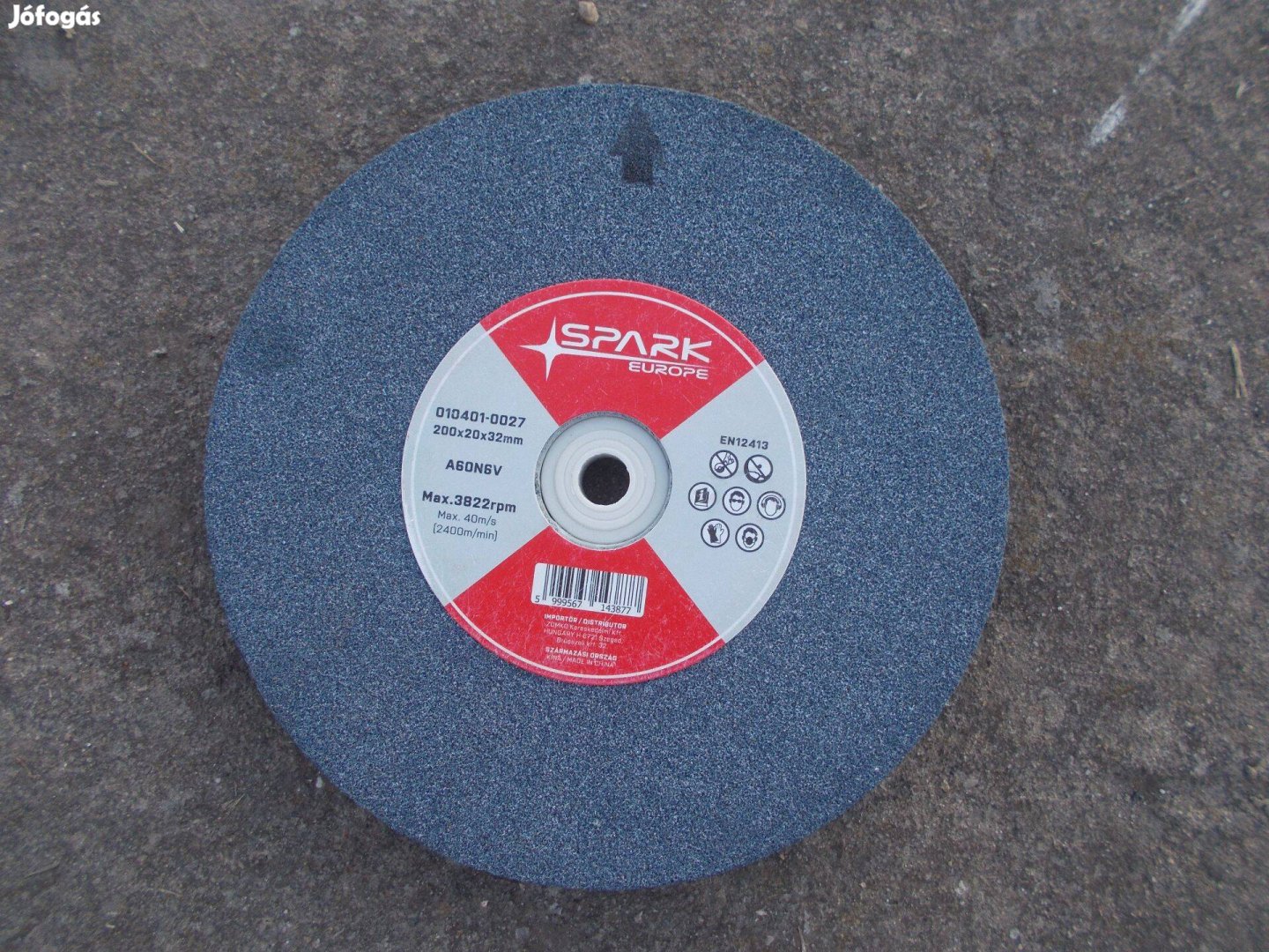 Köszörűkő 150x20x32/16 mm-es szűkítéssel, szürke, 60-as szemcse