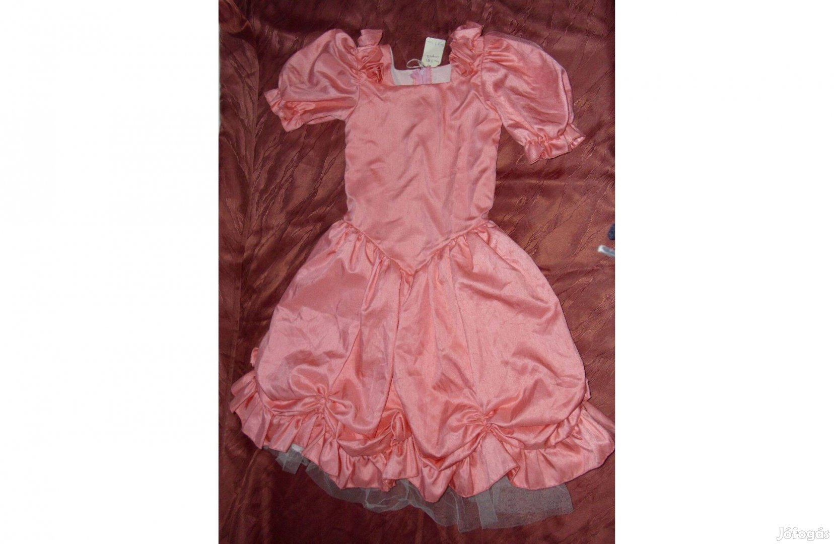 Koszorús lány ruha 6 év 116 cm rózsaszín barack h: 80 cm mb: 63 cm