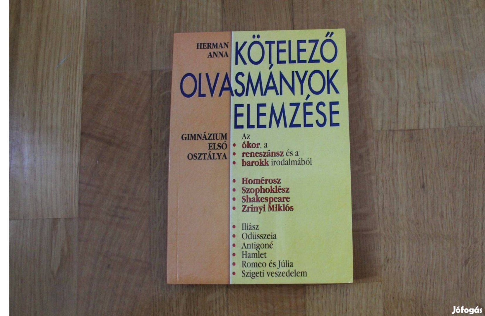 Kötelező olvasmányok elemzése - gimnázium első osztály